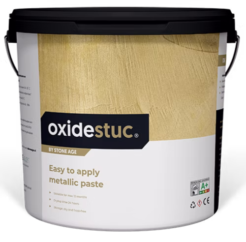 Oxidestuc metallic finish product